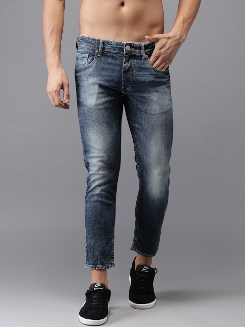 

Moda Rapido Men Blue Slim Fit Mid-Rise Clean Look Stretchable Cropped Jeans