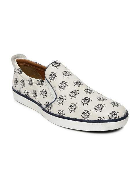 

U.S. Polo Assn. Men Off-White Printed Slip-On Sneakers