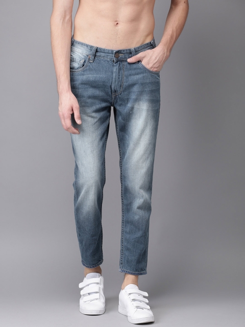 

HERE&NOW Men Blue Slim Fit Mid-Rise Cropped Clean Look Jeans