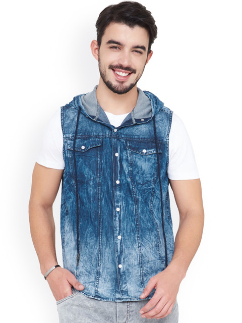 

IVOC Men Blue Slim Fit Solid Casual Shirt