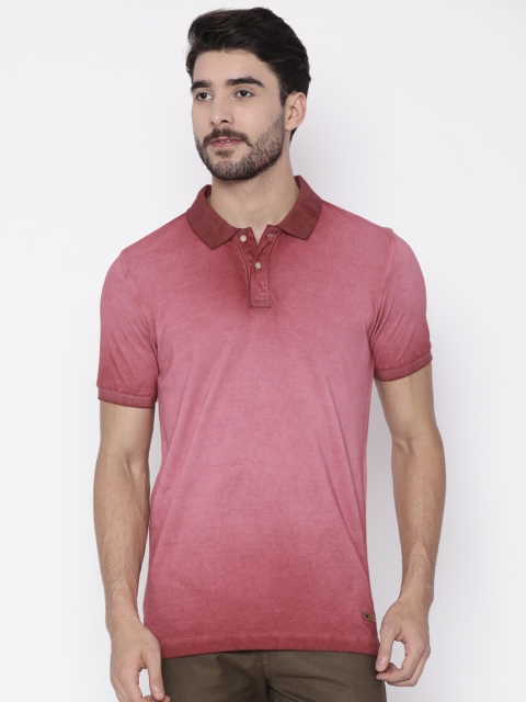 

Arrow Blue Jean Co. Men Pink Dyed Polo T-shirt