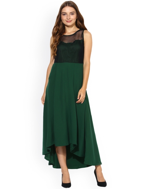 

Soie Women Green Embellished Empire-Line Dress