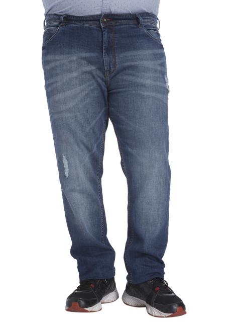 

aLL Plus Size Men Blue Slim Fit Mid-Rise Clean Look Stretchable Jeans