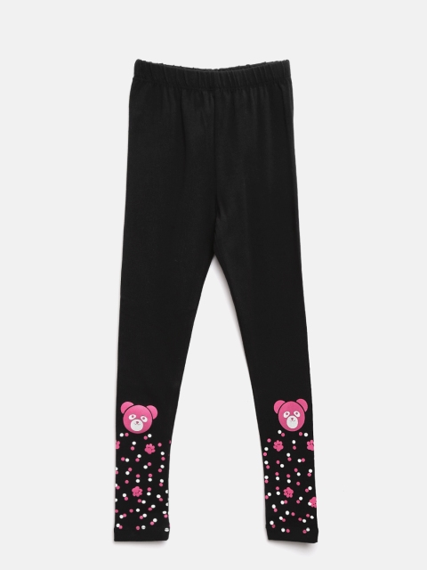 

Sweet Dreams Girls Black Printed Detail Leggings