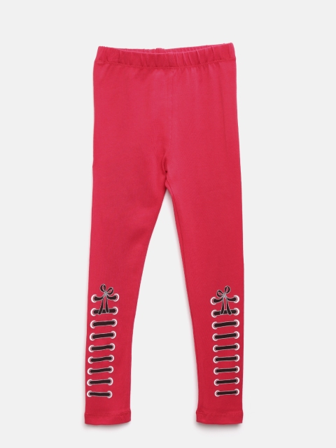 

Sweet Dreams Girls Pink Printed Detail Leggings