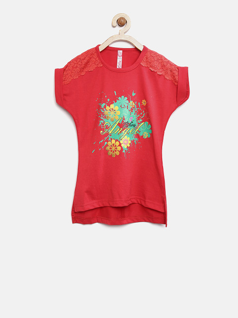 

Sweet Dreams Girls Red Printed Top