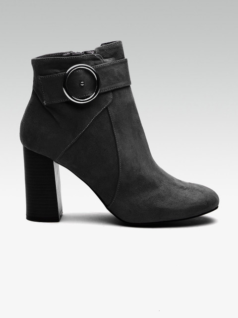 

DOROTHY PERKINS Women Black Solid Heeled Boots