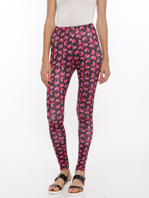 

De Moza Pink Printed Ankle-Length Leggings