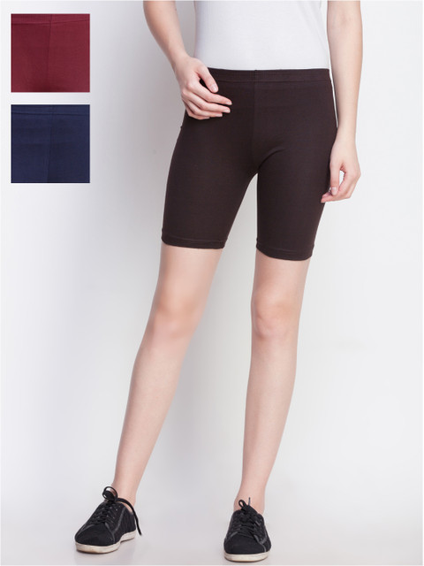 

Dollar Missy Pack of 3 Slim Fit Sports Shorts, Maroon