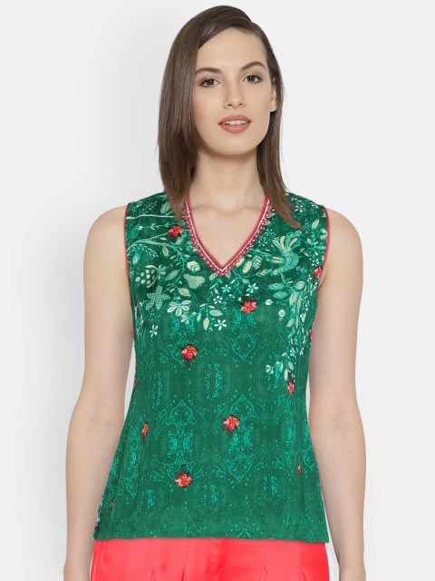 

Biba Women Green Printed Top