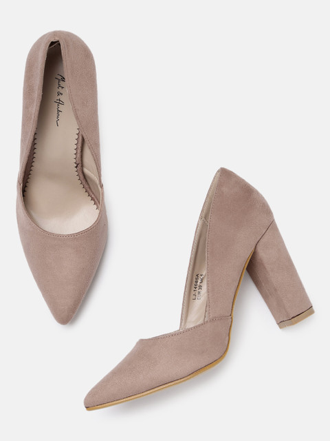 

Mast & Harbour Nude Pink Suede Finish Block Heels