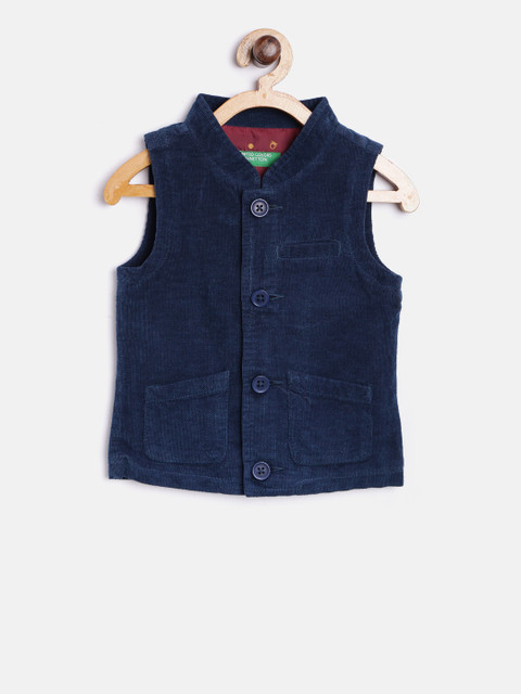 

United Colors of Benetton Boys Navy Solid Waistcoat, Navy blue