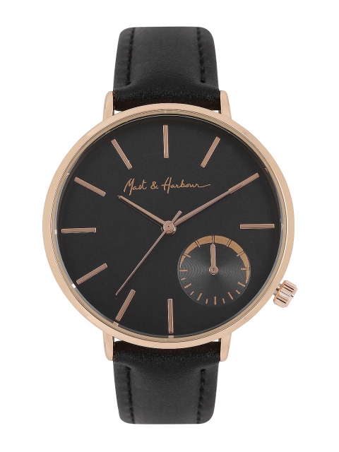 

Mast & Harbour Unisex Black Analogue Watch MFB-PN-SNT-C18