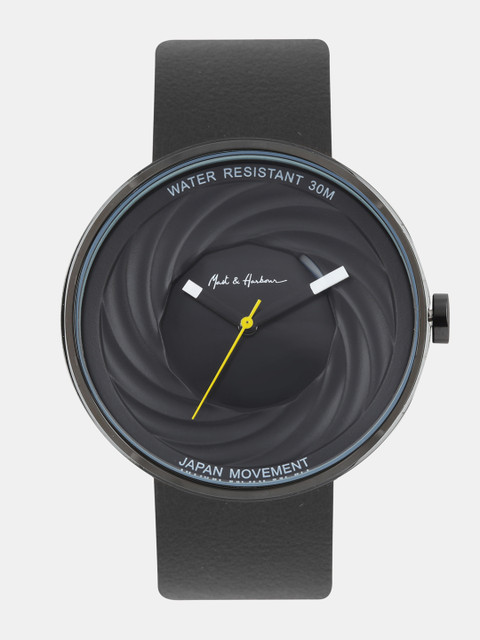

Mast & Harbour Unisex Black Analogue Watch