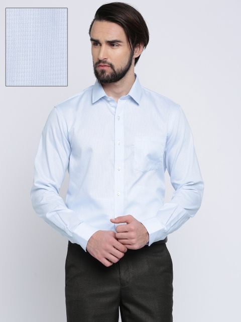 

Arrow Men Blue Premium Slim Fit Self Design Formal Shirt