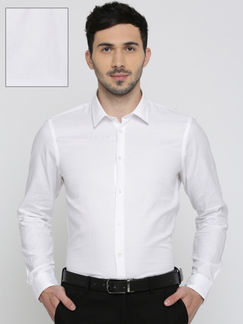

Arrow New York Men White Slim Fit Checked Formal Shirt