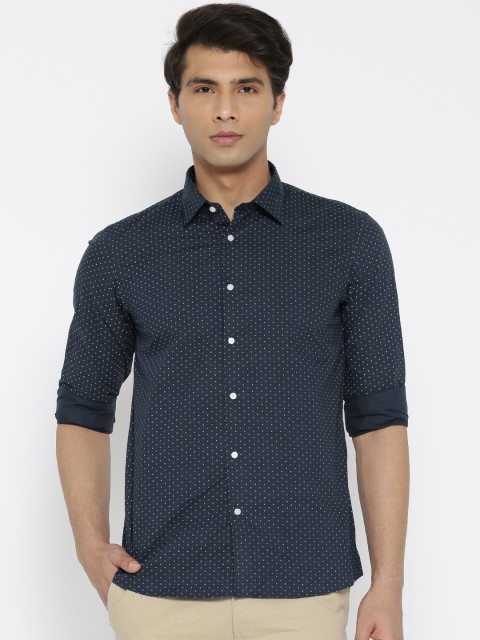 

Arrow New York Men Navy Slim Fit Printed Formal Shirt, Navy blue