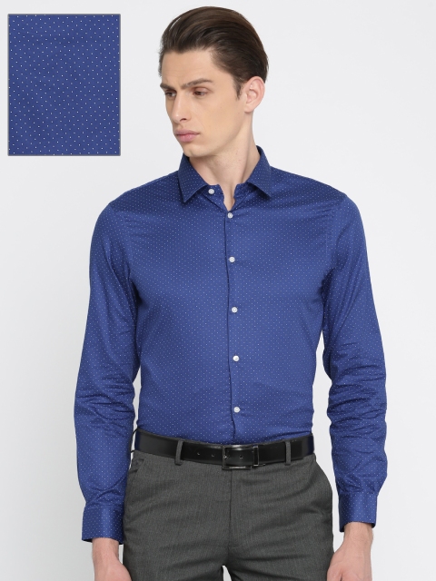 Arrow New York Men Blue Slim Fit Printed Formal Shirt