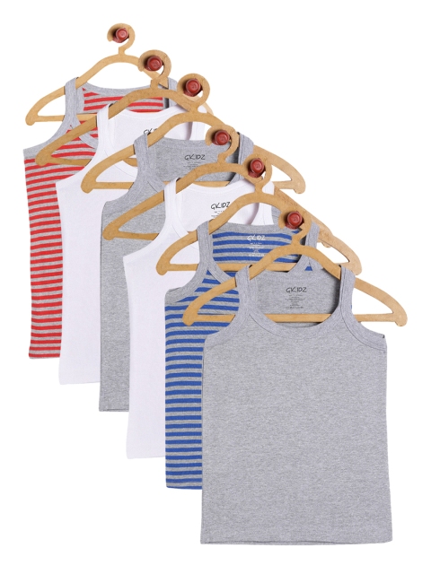 

GKIDZ Boys Pack Of 6 Innerwear Vests CMB-1, Multi