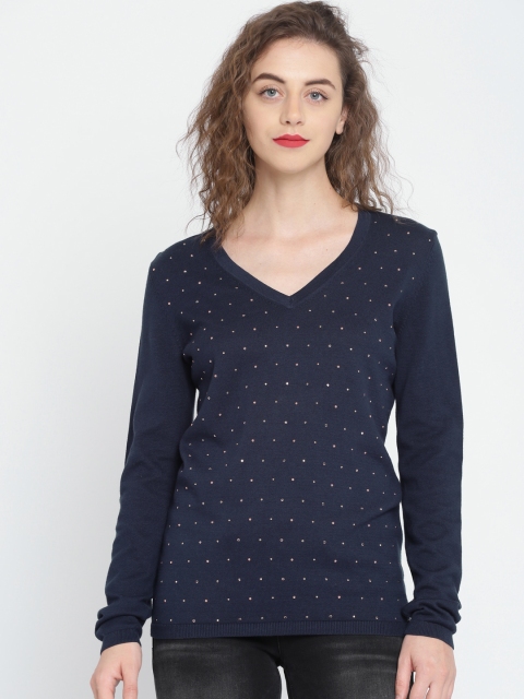

Tommy Hilfiger Women Navy Blue Solid Pullover