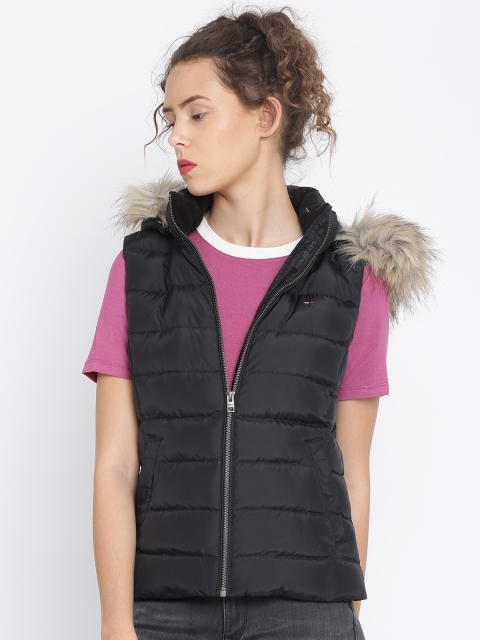 

Tommy Hilfiger Women Black Solid Parka Jacket