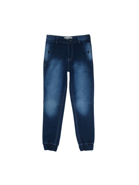 

Gini and Jony Boys Blue Regular Fit Mid-Rise Clean Look Stretchable Joggers
