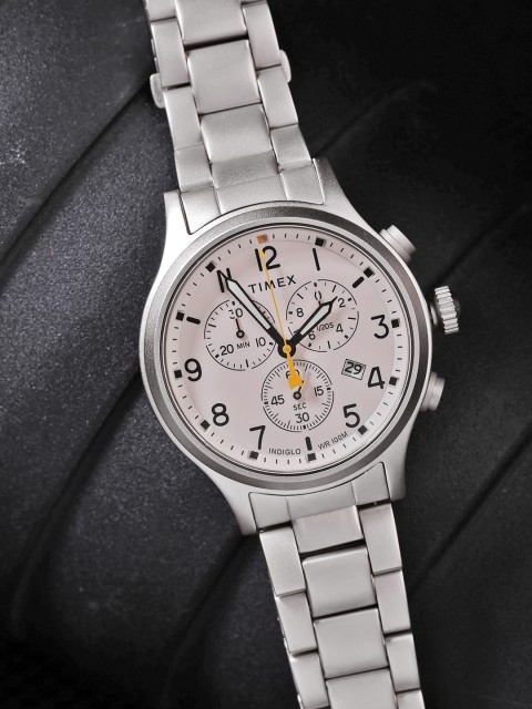 

Timex Men Cream-Coloured Chronograph Watch