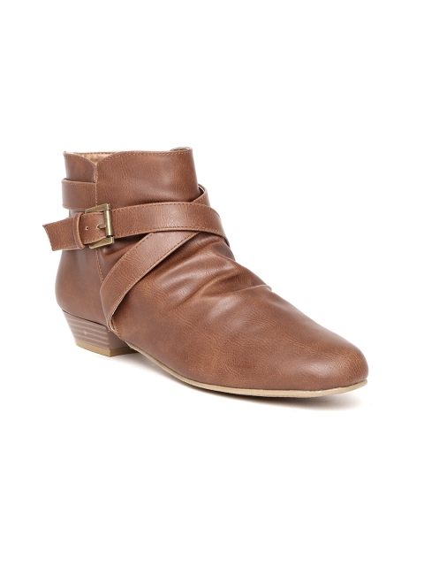 

Carlton London Women Brown Solid Mid-Top Flat Boots
