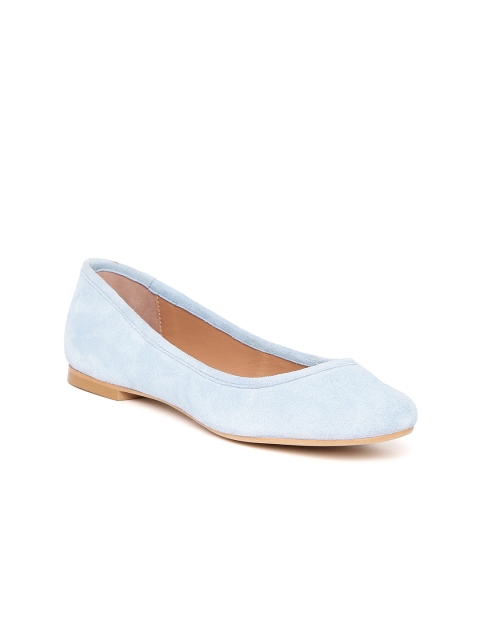 

Carlton London Women Blue Solid Suede Ballerinas