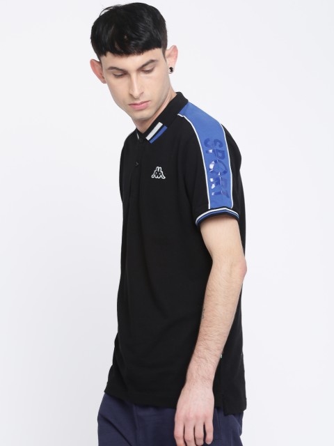

Kappa Men Black Solid Polo Collar T-shirt