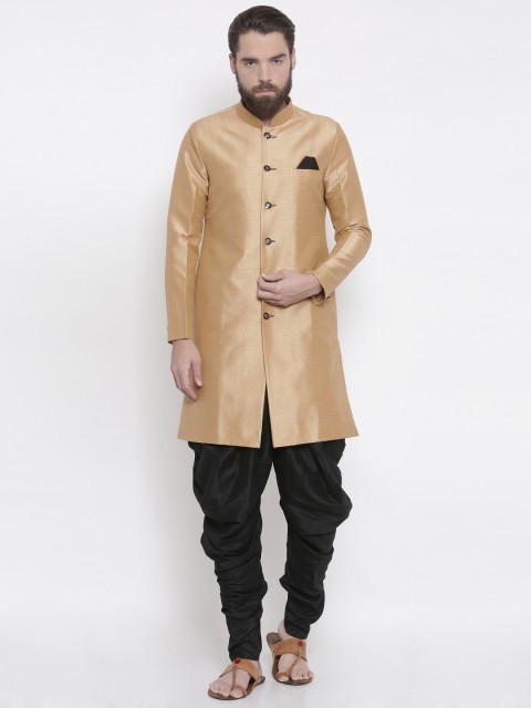 

Shahjada Nude Colour Solid Sherwani