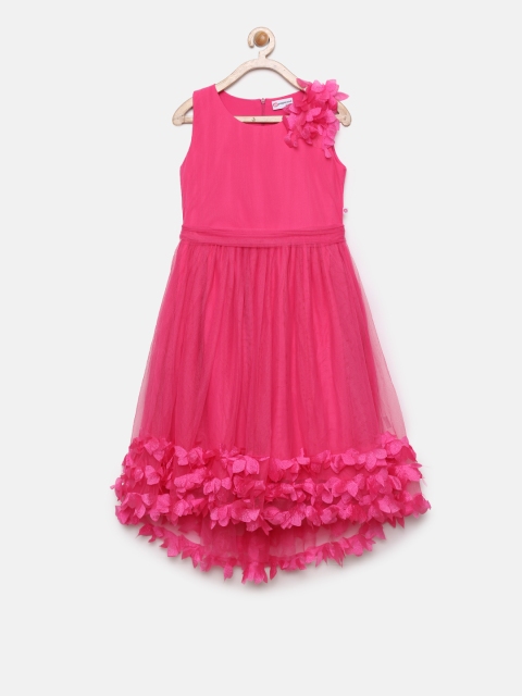 

Peppermint Girls Pink Solid Fit and Flare Dress