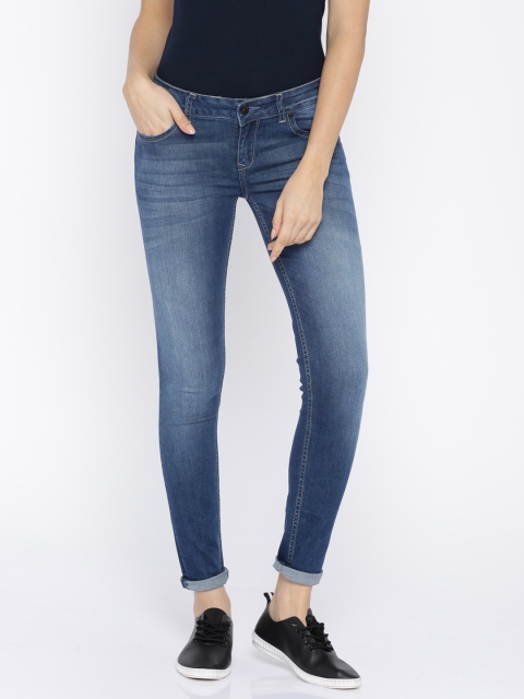 

Pepe Jeans Women Blue Jeggings Skinny Fit Low-Rise Clean Look Stretchable Jeans