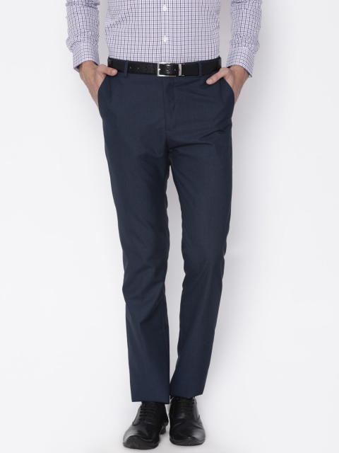 

Arrow New York Men Blue Tapered Fit Solid Formal Trousers