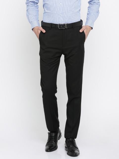 

Arrow Men Black Tapered Fit Formal Trousers