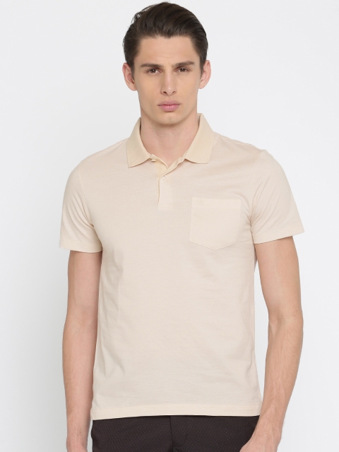 

Arrow Men Beige Solid Polo Pure Cotton T-shirt