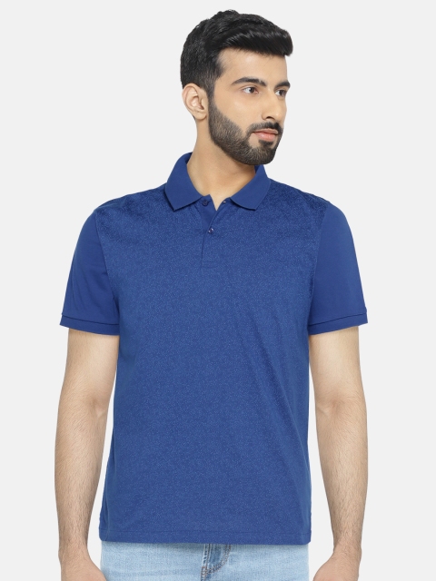 

Arrow New York Men Blue Solid Printed T-shirt