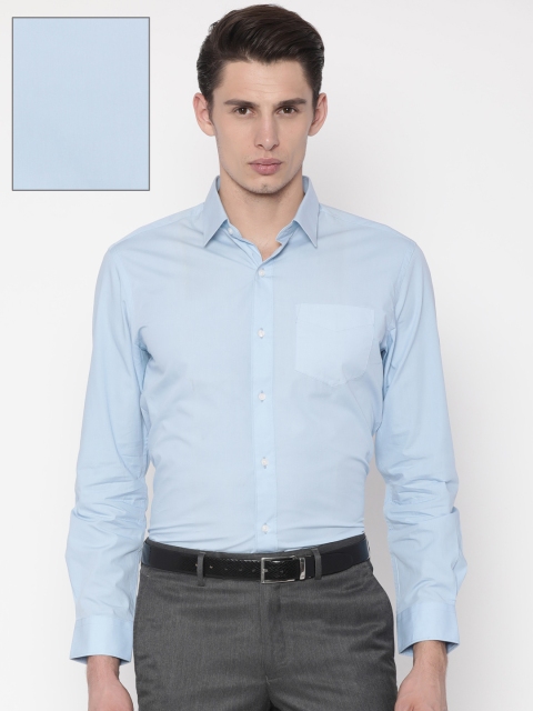 

University of Oxford by People Men Blue Slim Fit Solid Formal Shirt