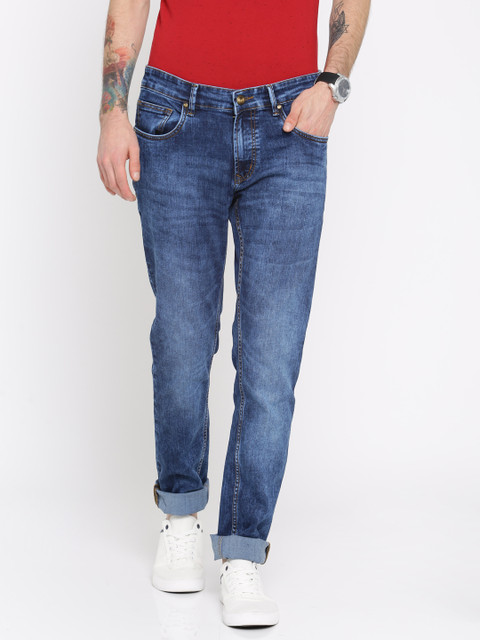 

People Men Blue Slim Fit Mid-Rise Clean Look Stretchable Jeans