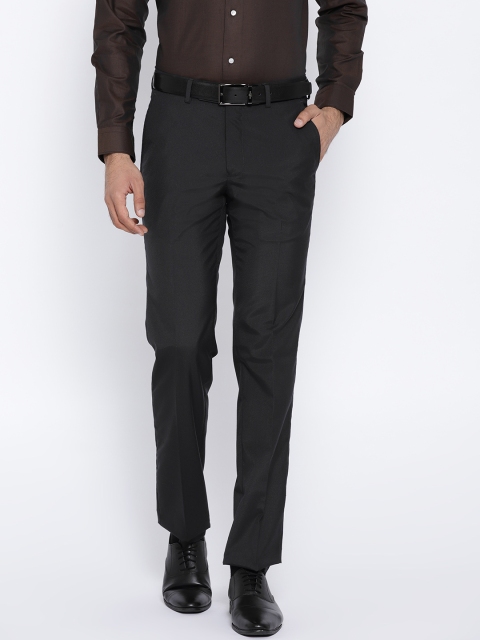 

University of Oxford by People Men Charcoal Grey Custom Fit Formal Trousers