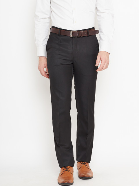 

University of Oxford by People Men Black Custom Regular Fit Solid Formal Trousers