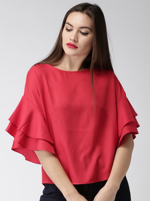 

Mast & Harbour Women Red Solid Top