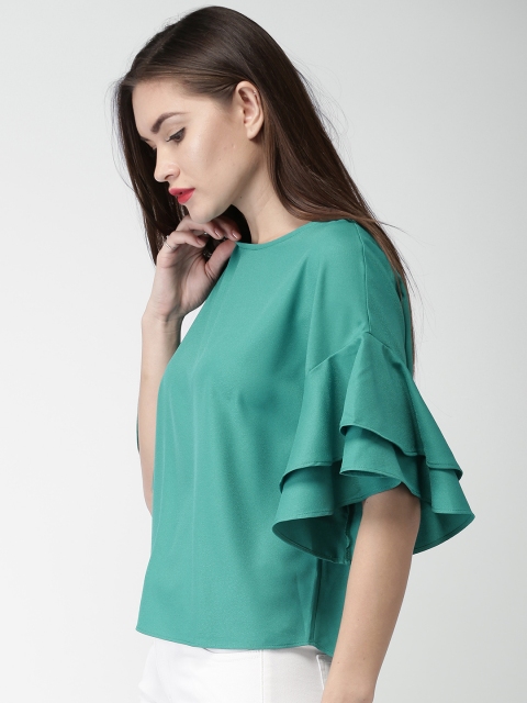 

Mast & Harbour Women Green Solid Top