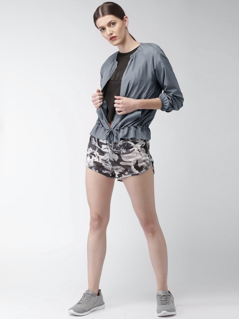 

Mast & Harbour Women Grey Solid Bomber Jacket