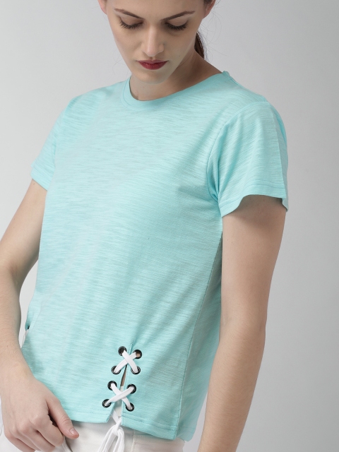

Mast & Harbour Women Blue Solid Top