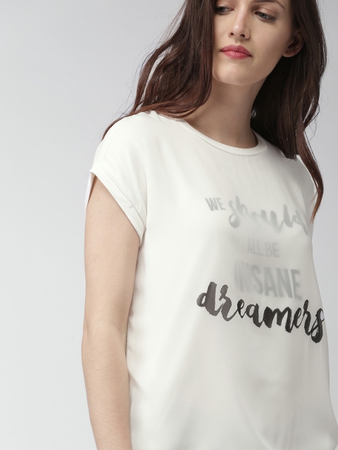 

Mast & Harbour Women Off-White Printed Top