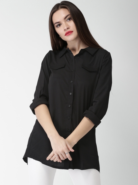 

Mast & Harbour Women Black Regular Fit Solid Casual Shirt