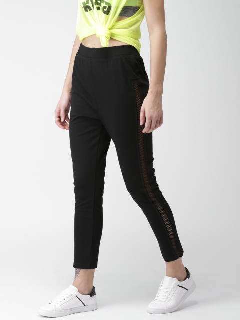 

Mast & Harbour Women Black Solid Track Pants