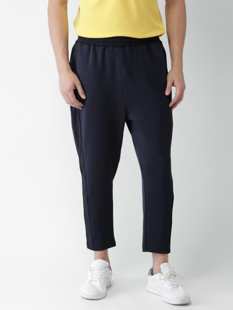 

Mast & Harbour Men Navy Regular Fit Solid Track pants, Navy blue