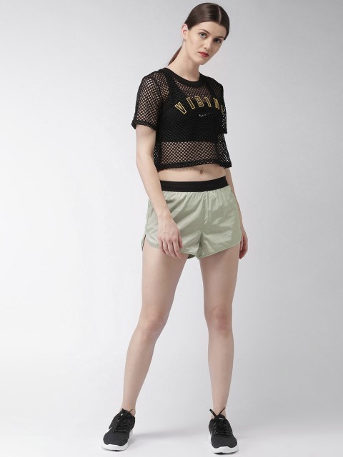 

Mast & Harbour Women Grey Solid Regular Fit Sports Shorts